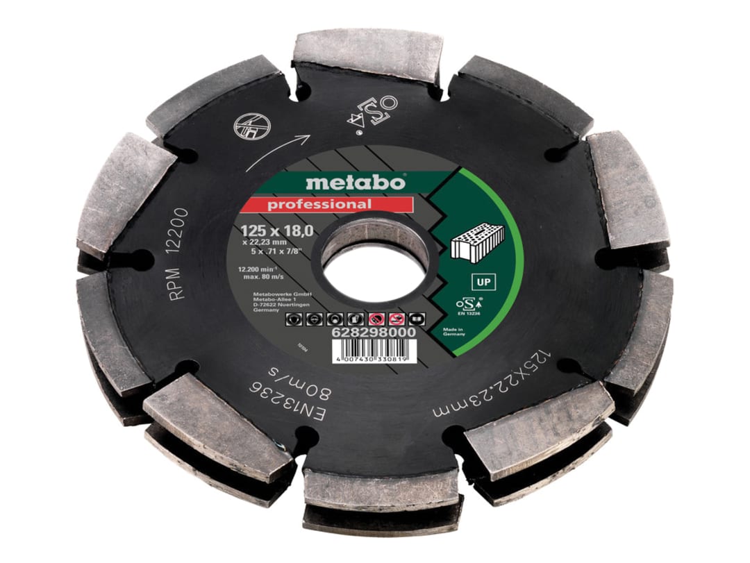 Metabo 2 Row Professional UP Universal Wall Chaser Blade 125 x 18 x 22.23mm 628298000