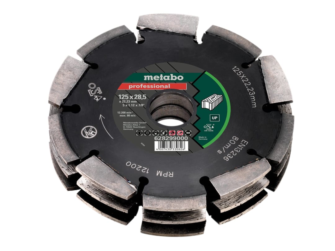 Metabo 3 Row Professional UP Universal Wall Chaser Blade 125 x 28.5 x 22.23mm 628299000