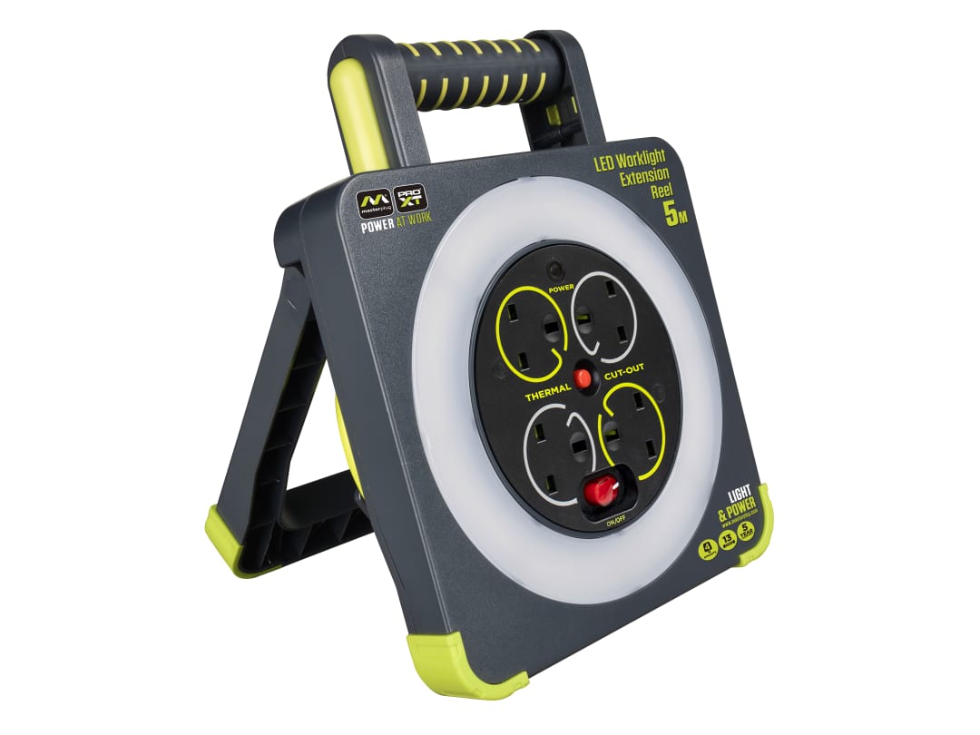 Masterplug Work Light Cable Reel 240V 13A 4-Socket 5m WLU05134SL-PX