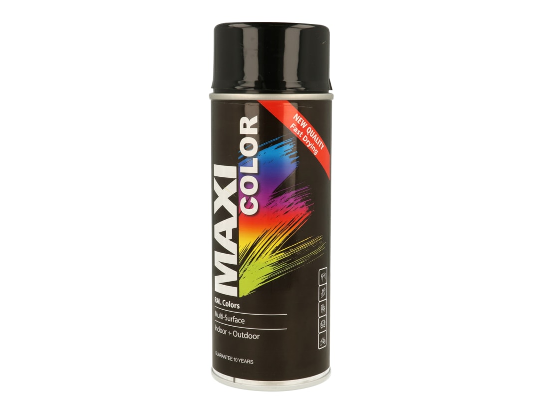MAXICOLOR Spray Paint Gloss Deep Black 400ml MX9005 MX9005