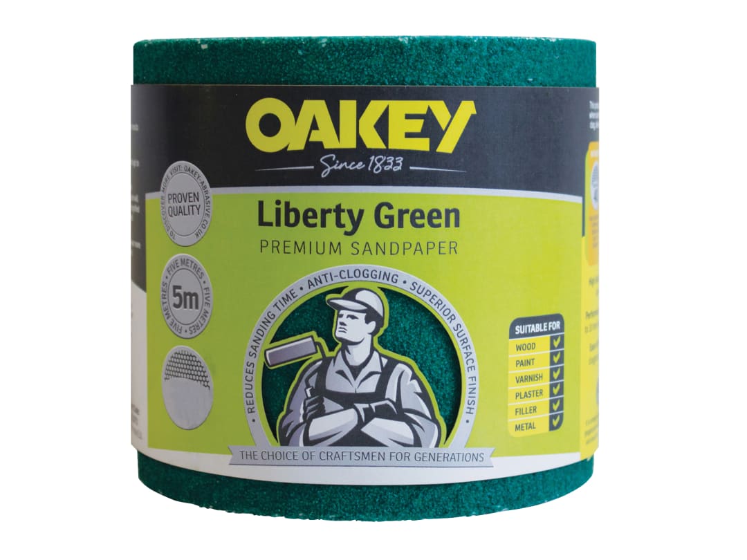 Oakey Liberty Green Sanding Roll 115mm x 5m Coarse 60G 66261116692