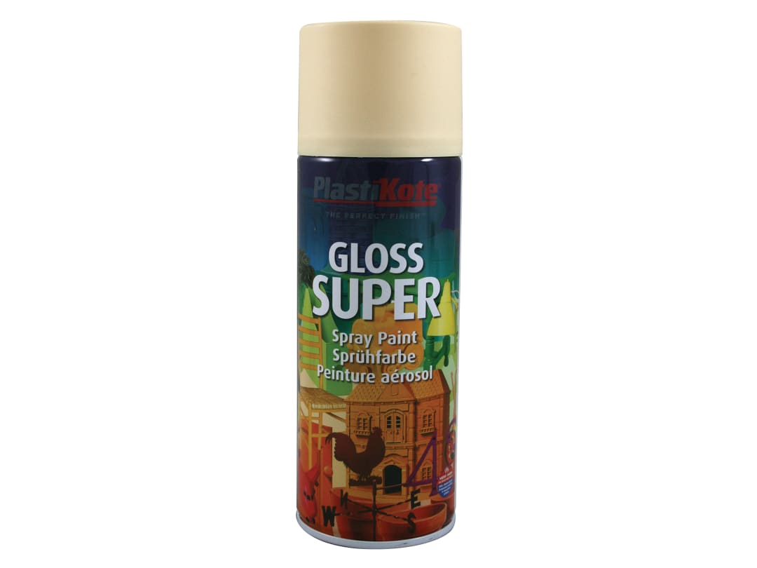 PlastiKote Gloss Super Spray Antique White 400ml 011112