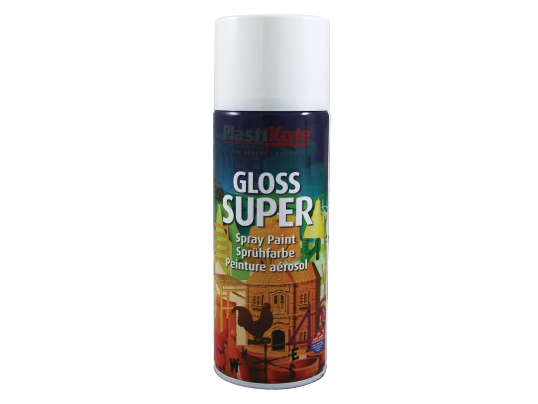 PlastiKote Super Colour Gloss Pure Brilliant White 400ml 011153