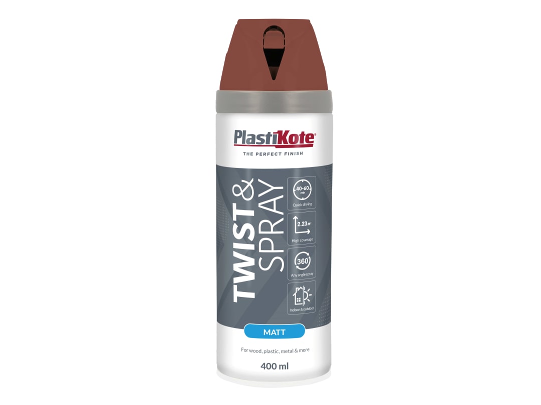 PlastiKote Twist & Spray Matt Pantile Red 400ml 023124