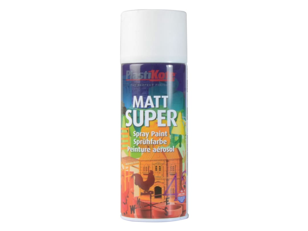 PlastiKote Super Enamel Matt White 400ml 1107 011107