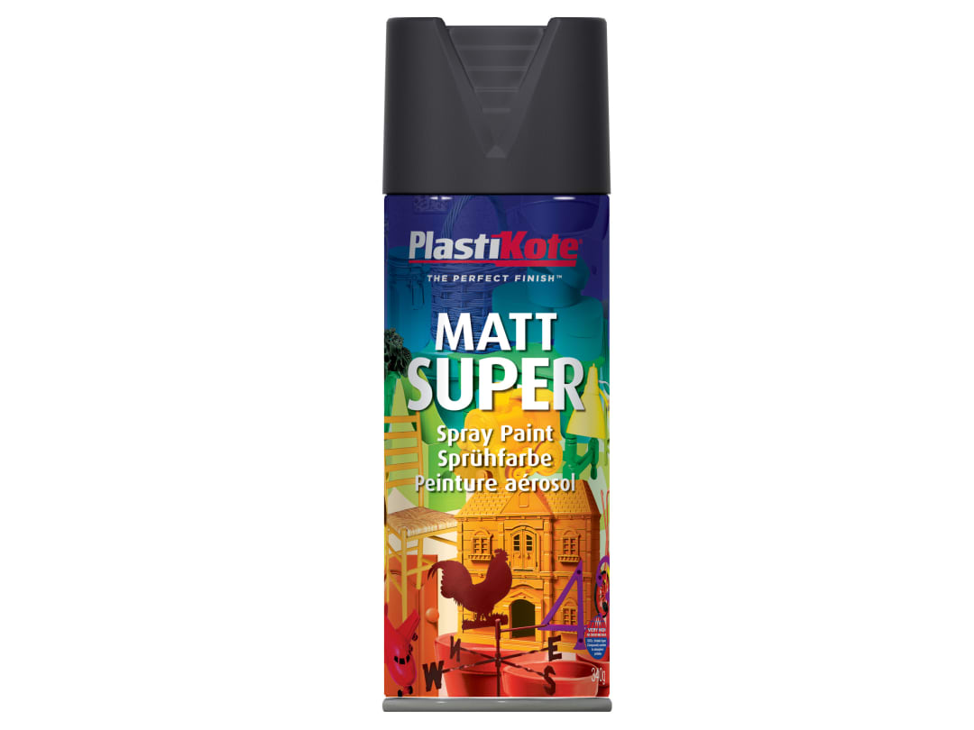 PlastiKote Super Enamel Matt Black 400ml 1102 011102