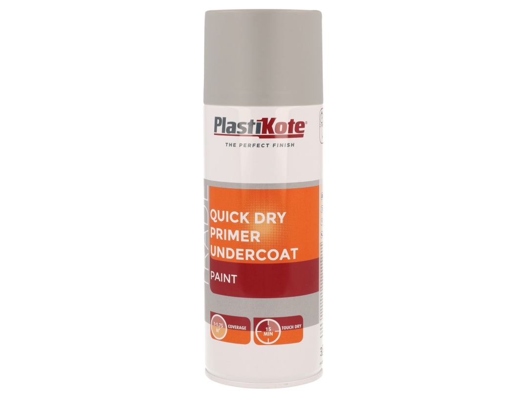 PlastiKote Trade Quick Dry Primer Spray Grey 400ml 071001