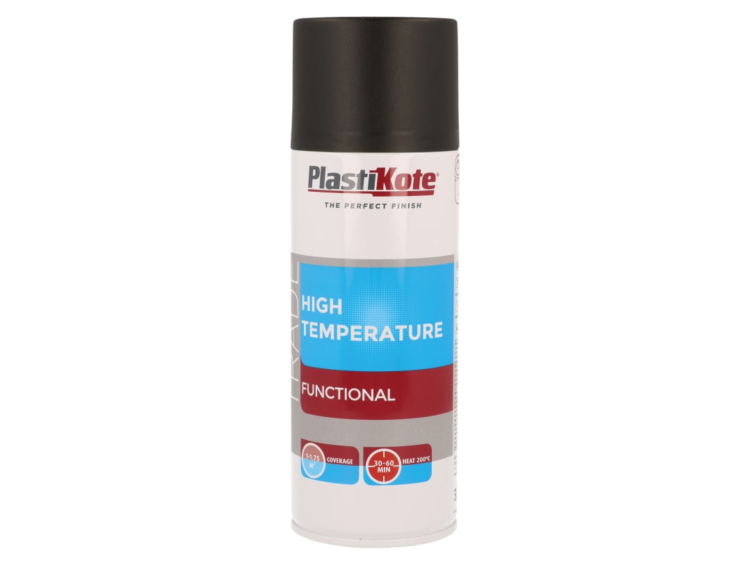 PlastiKote Trade High Temperature Spray Paint Black 400ml 071018