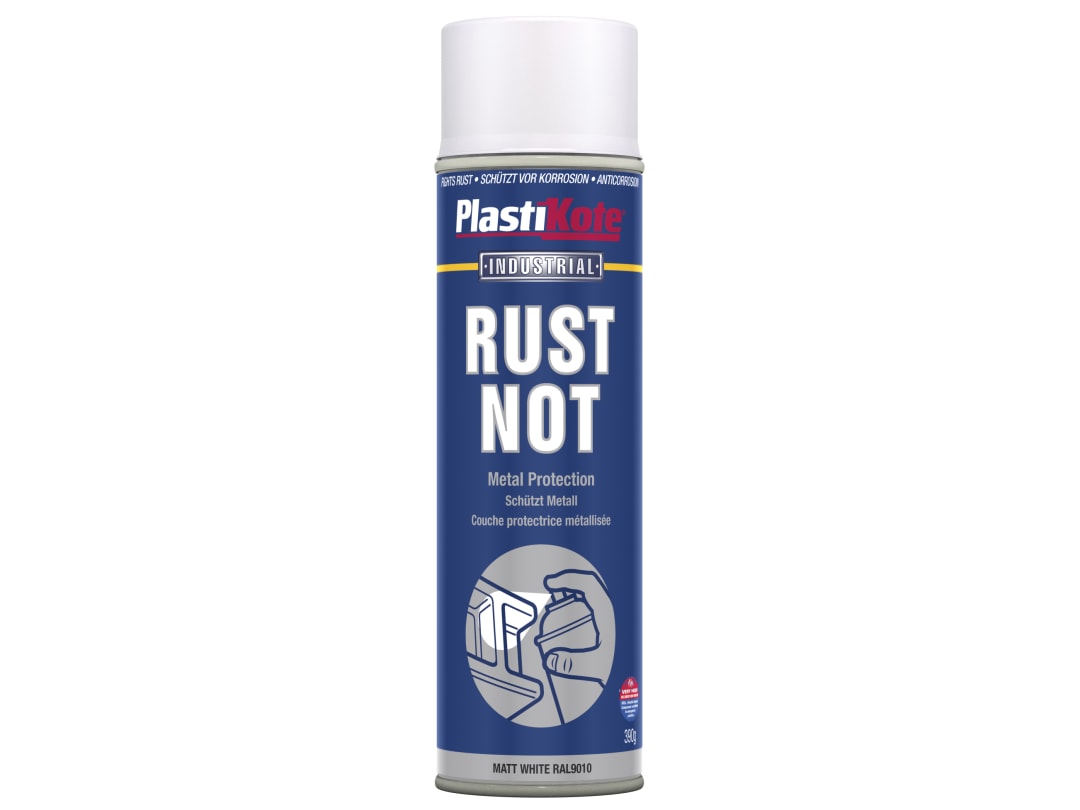 PlastiKote Rust Not Spray Matt White 500ml 447782