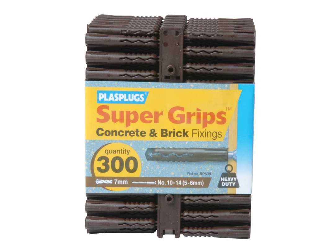 Plasplugs BP 539 Solid Wall Super Grips™ Fixings Brown (300) BP539CC
