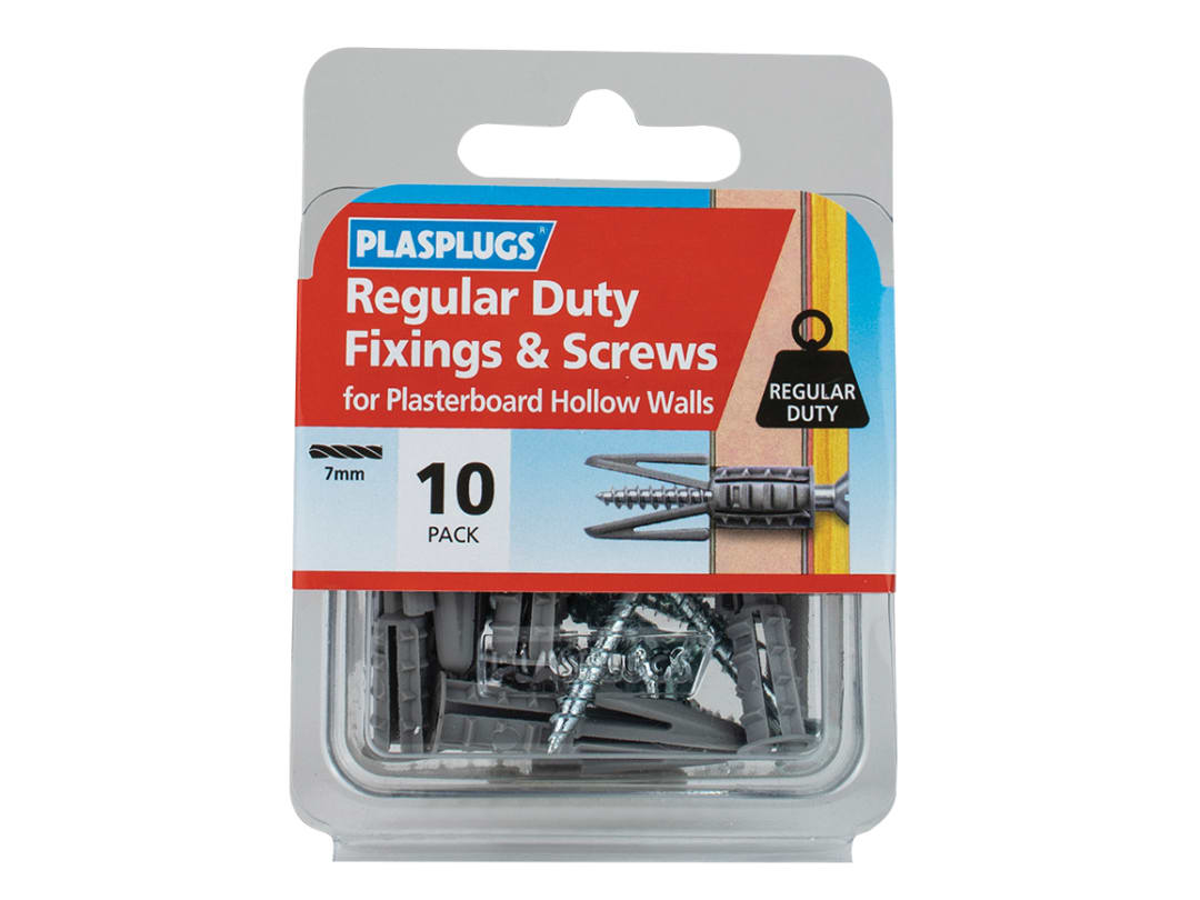 Plasplugs Regular-Duty Fixings & Screws Pack of 10 HWRS010