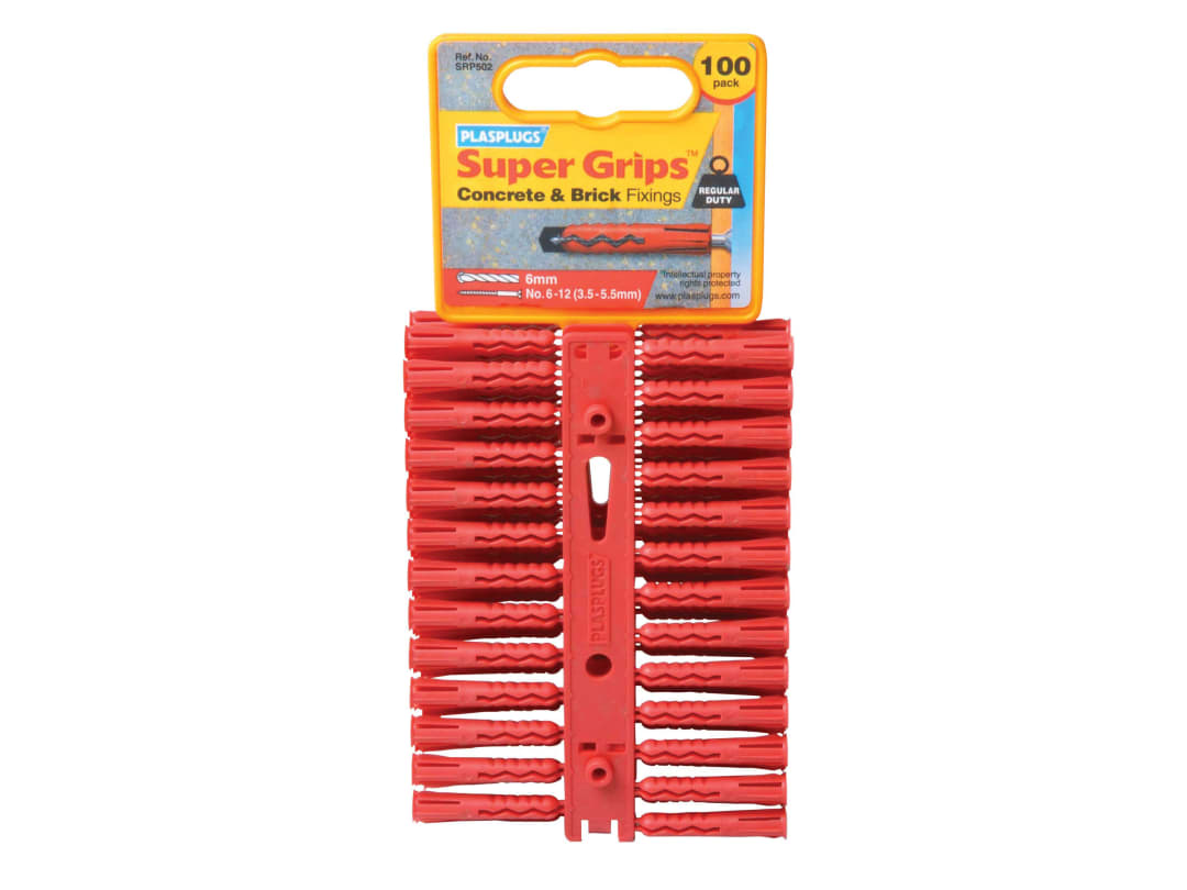 Plasplugs Supergrip Regular Red x 100 SRP502 SRP502CC