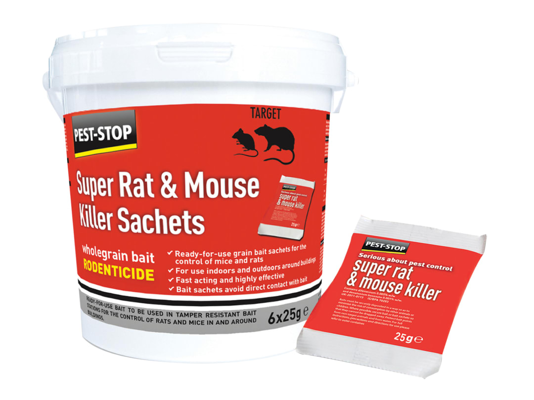 Pest-Stop (Pelsis Group) Super Rat/Mouse Killer Sachet 6 x 25g PSSA05 PSSA05
