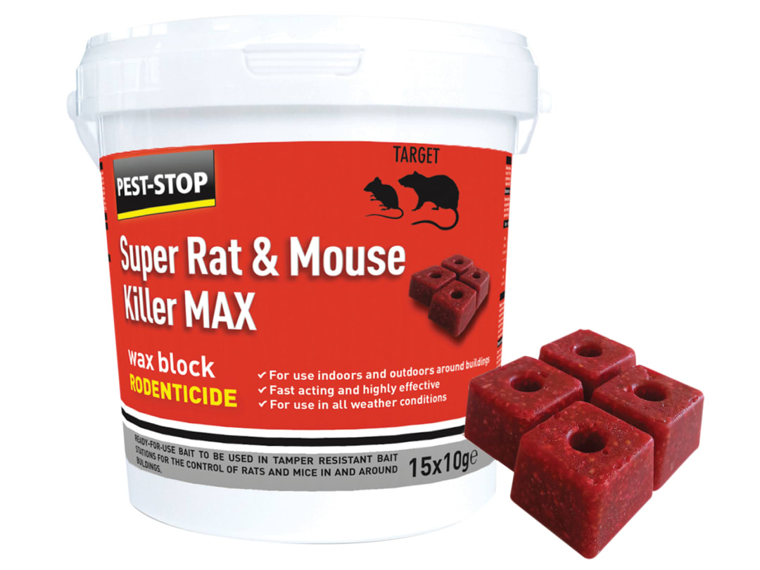 Pest-Stop (Pelsis Group) Super Rat/Mouse Killer Wax Block 15 x 10g PSWB03 PSWB03