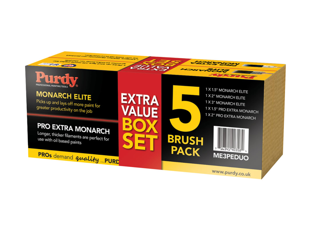 Purdy® Monarch™ Elite™ & Pro-Extra® Monarch™ Brush Set, 5 Piece ME3PEDUO