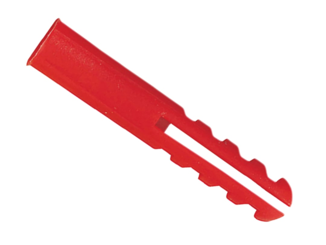 Rawlplug Red Plastic Plugs Screw Size No.6-12 (10 x Card 100) R-OLD-RED-100-C