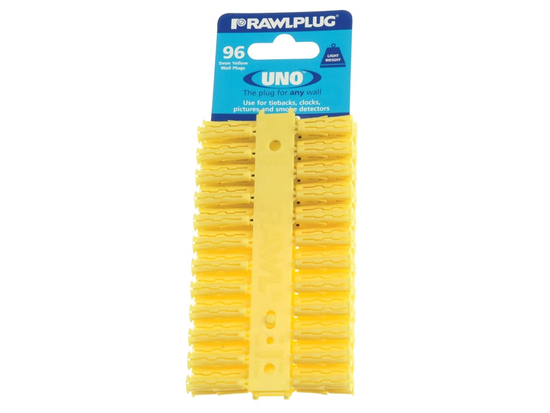 Rawlplug Yellow UNO® Plugs 5 x 24mm (Card 96) R-U1-YEL-96-C