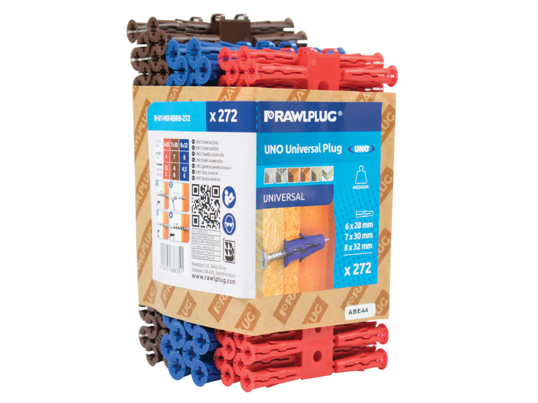 Rawlplug Mixed UNO® Plugs (Pack 272) R-U1-MIX-RBRB-272