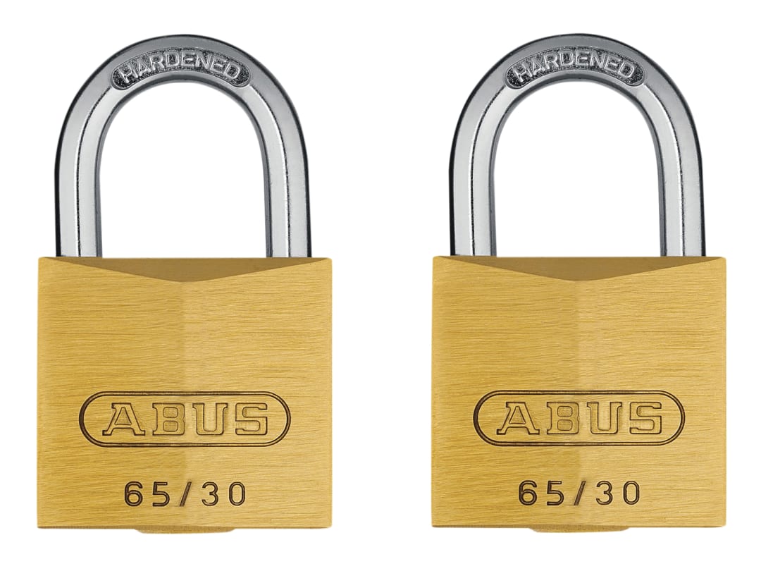 ABUS Mechanical 65/30mm Brass Padlock Twin Carded 10021730-01