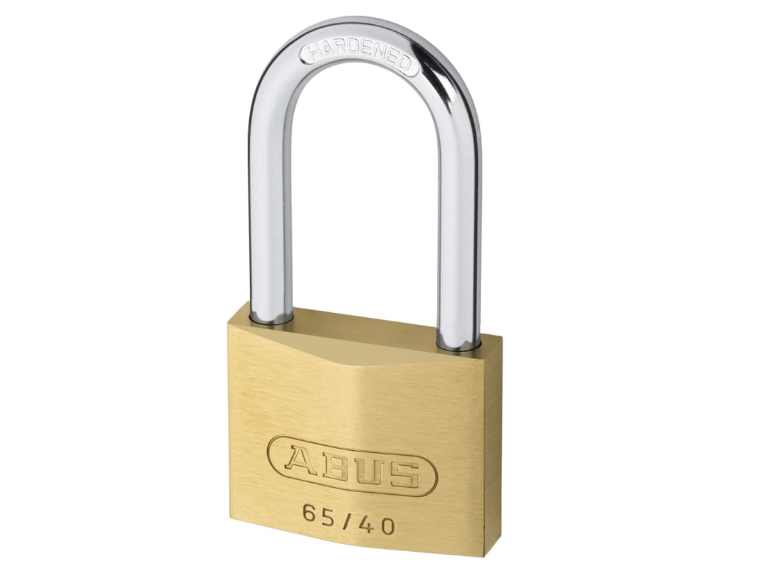 ABUS Mechanical 65/40mm Brass Padlock 40mm Long Shackle Carded 10009856-01