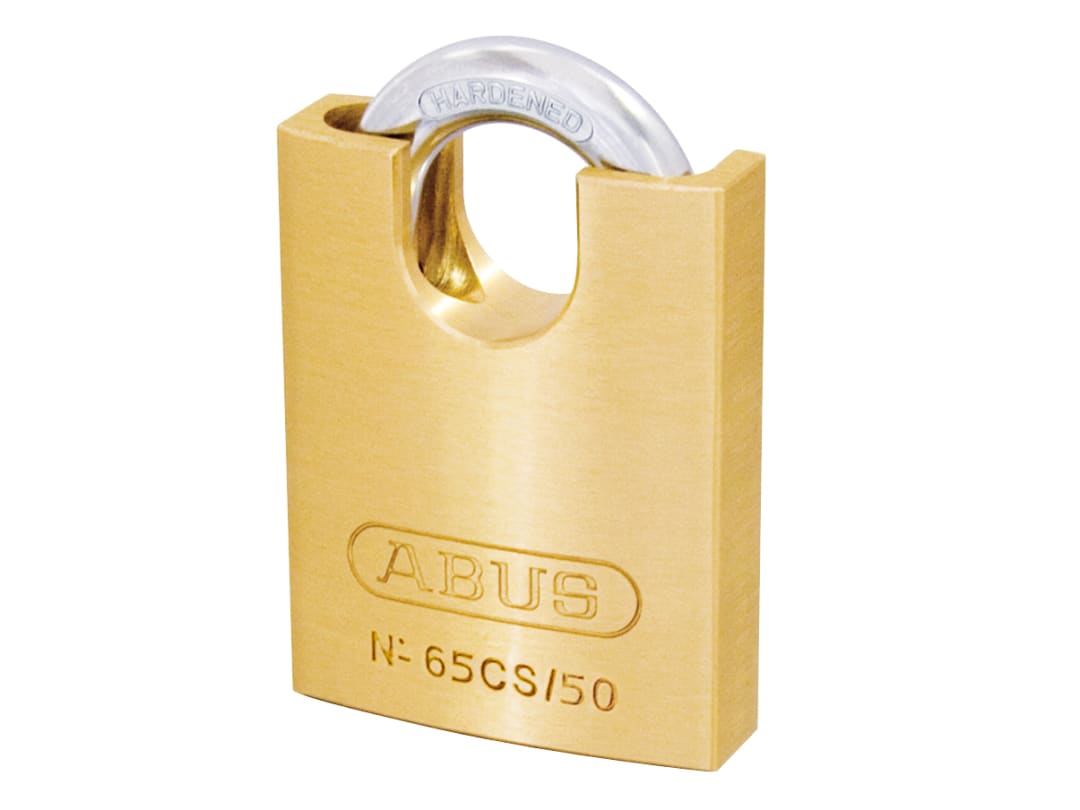 ABUS Mechanical 65CS/50mm Brass Padlock Closed Shackle Carded 10035830-01