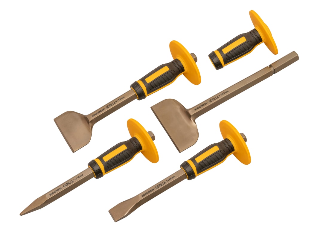 Roughneck GORILLA® Bolster & Chisel Set with Non-Slip Guards, 4 Piece 31-934
