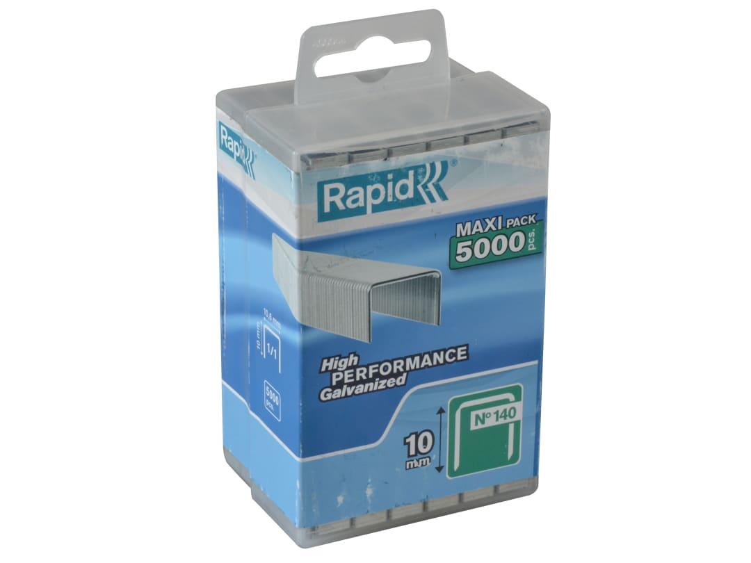 Rapid 140/10 10mm Galvanised Staples (Poly Pack 5000) 40303090