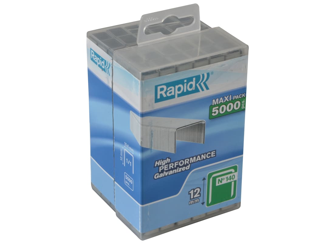 Rapid 140/12 12mm Galvanised Staples (Poly Pack 5000) 40303091