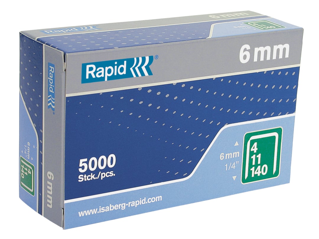 Rapid 140/6 6mm Galvanised Staples (Box 5000) 11905711