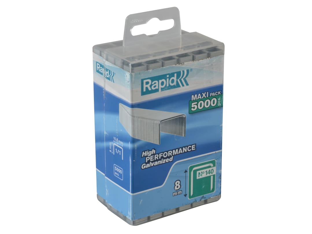 Rapid 140/8 8mm Galvanised Staples (Poly Pack 5000) 40303089