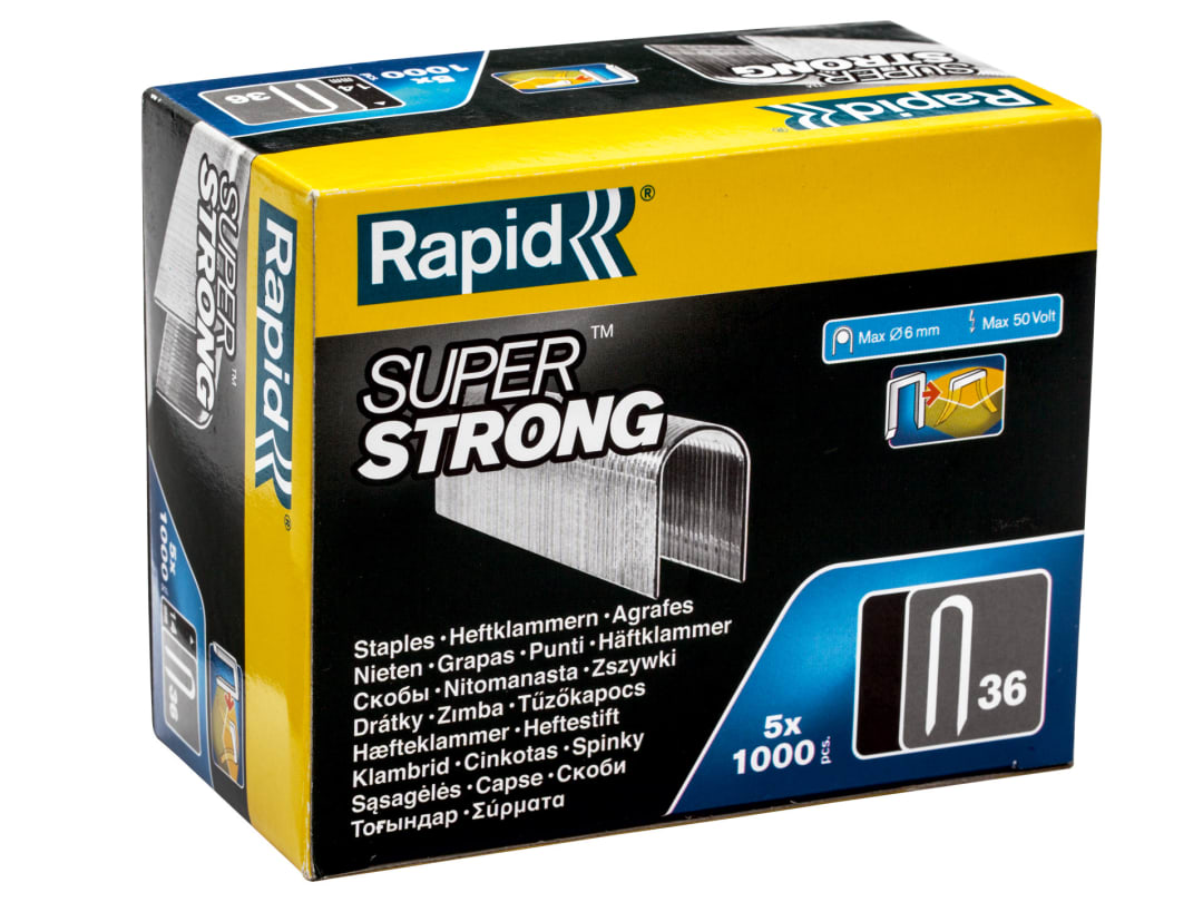 Rapid 36/14 14mm DP x 5m Galvanised Staples (Box 1000 x 5) 11886910