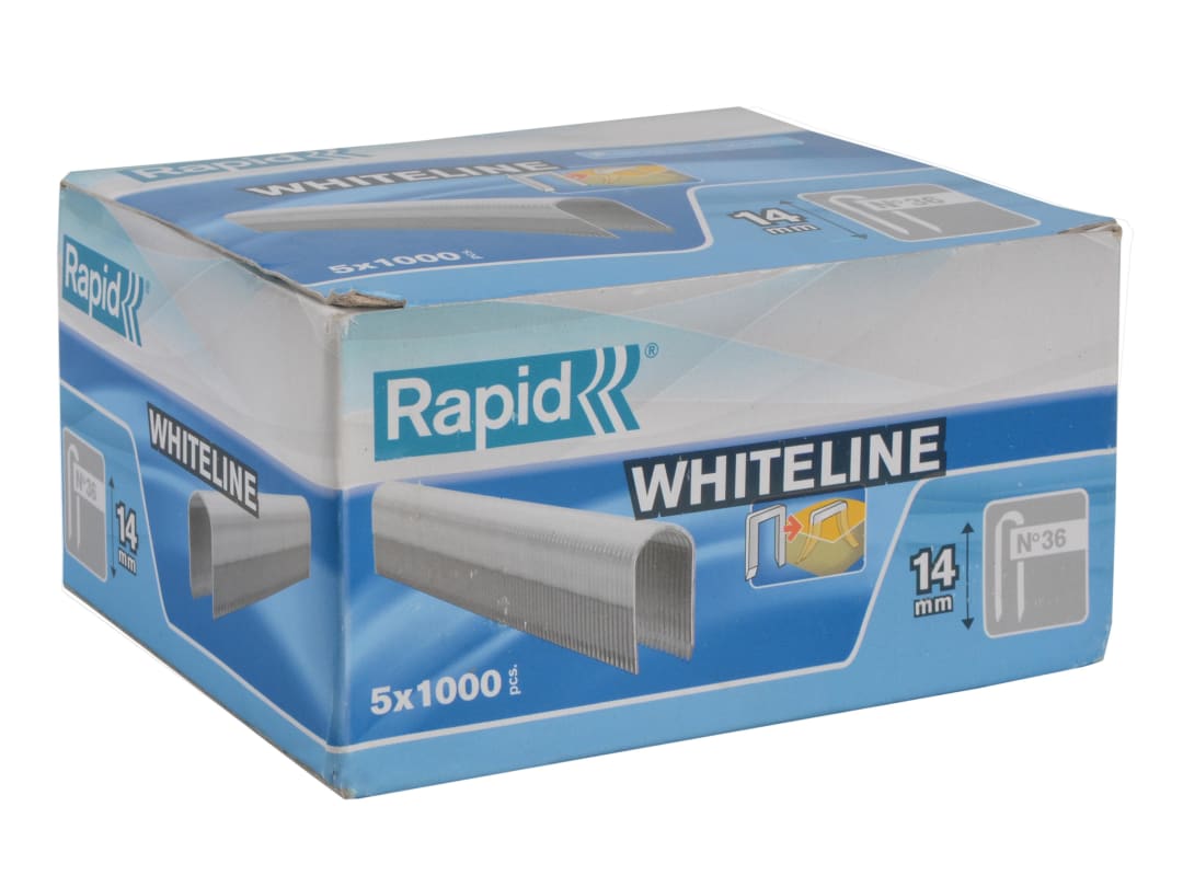 Rapid 36/14 14mm DP x 5m White Staples (Box 1000 x 5) 11886911