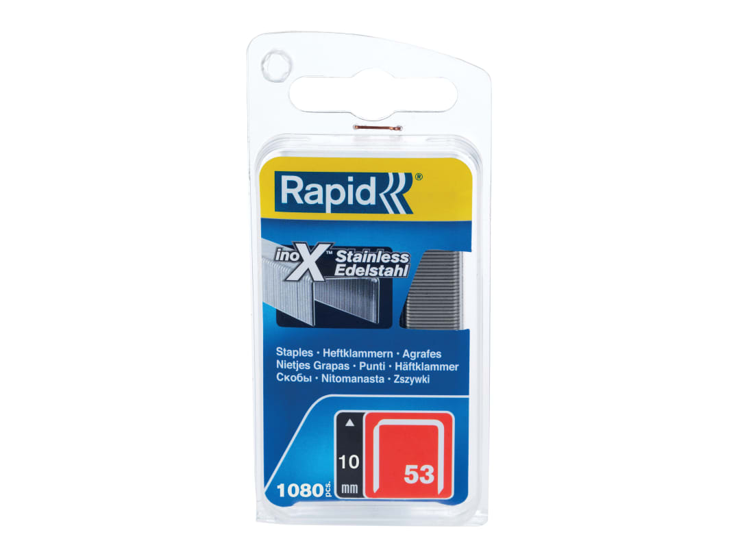 Rapid 53/10B 10mm Stainless Steel Fine Wire Staples (Box 1080) 40109511