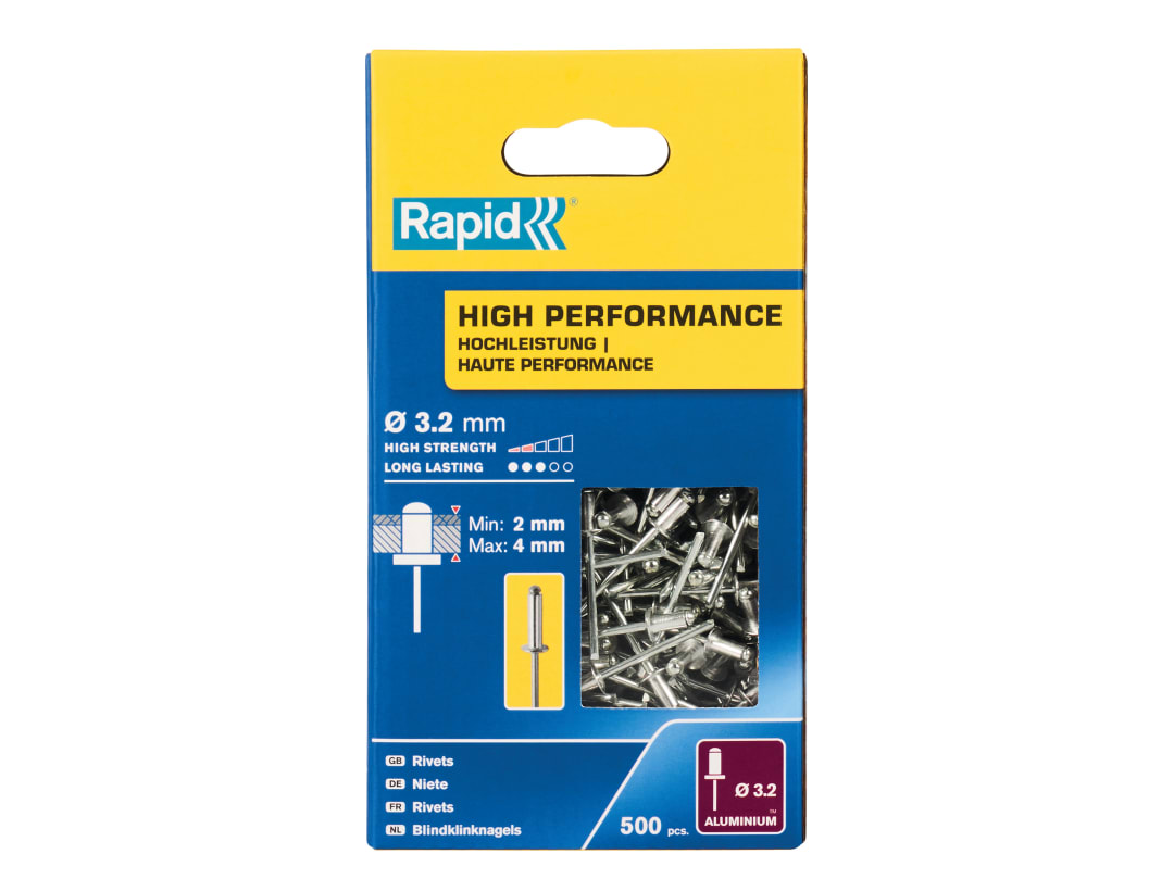 Rapid High Performance Rivets 3.2 x 8mm (Box 500) 5001431