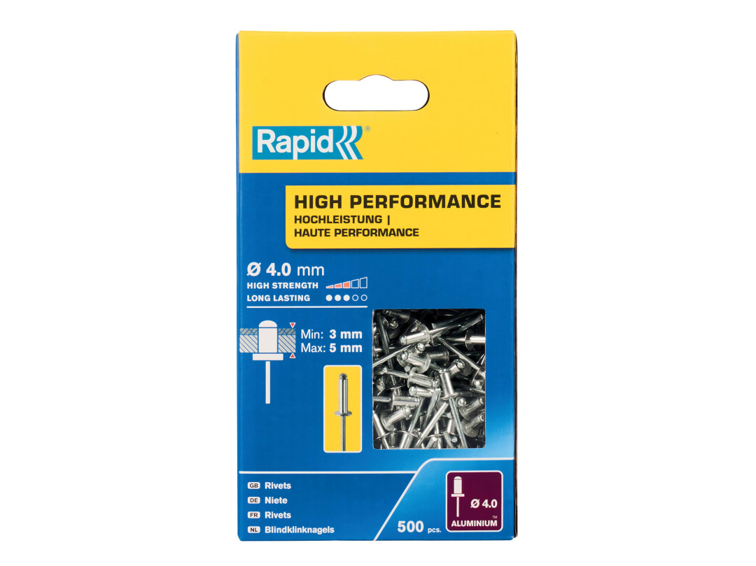 Rapid High Performance Rivets 4 x 8mm (Box 500) 5001432