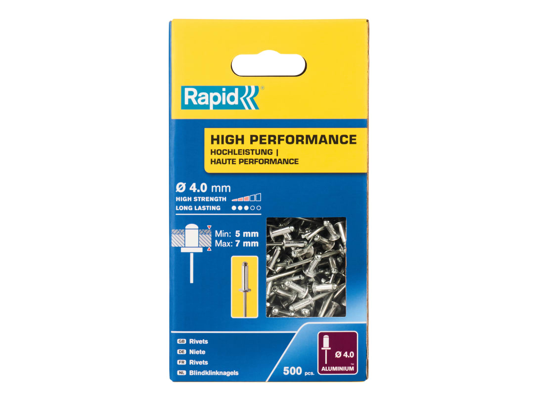 Rapid High Performance Rivets 4 x 10mm (Box 500) 5001433