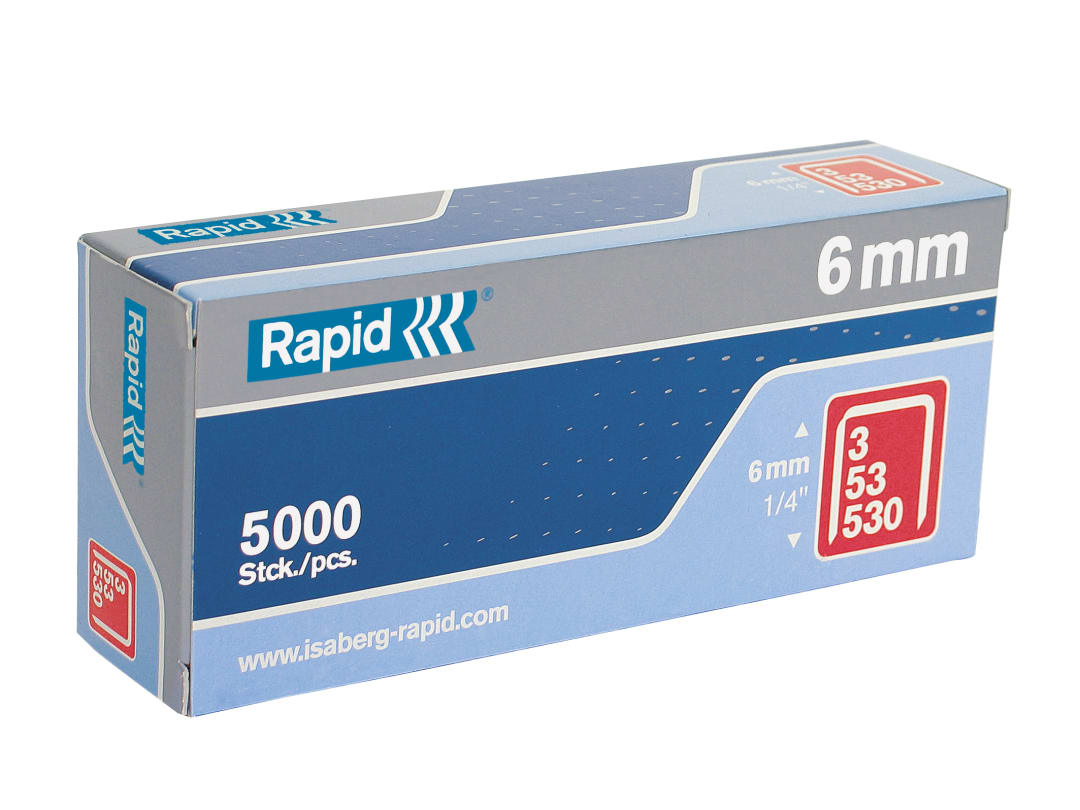Rapid 53/6B 6mm Galvanised Staples (Box 5000) 11856250