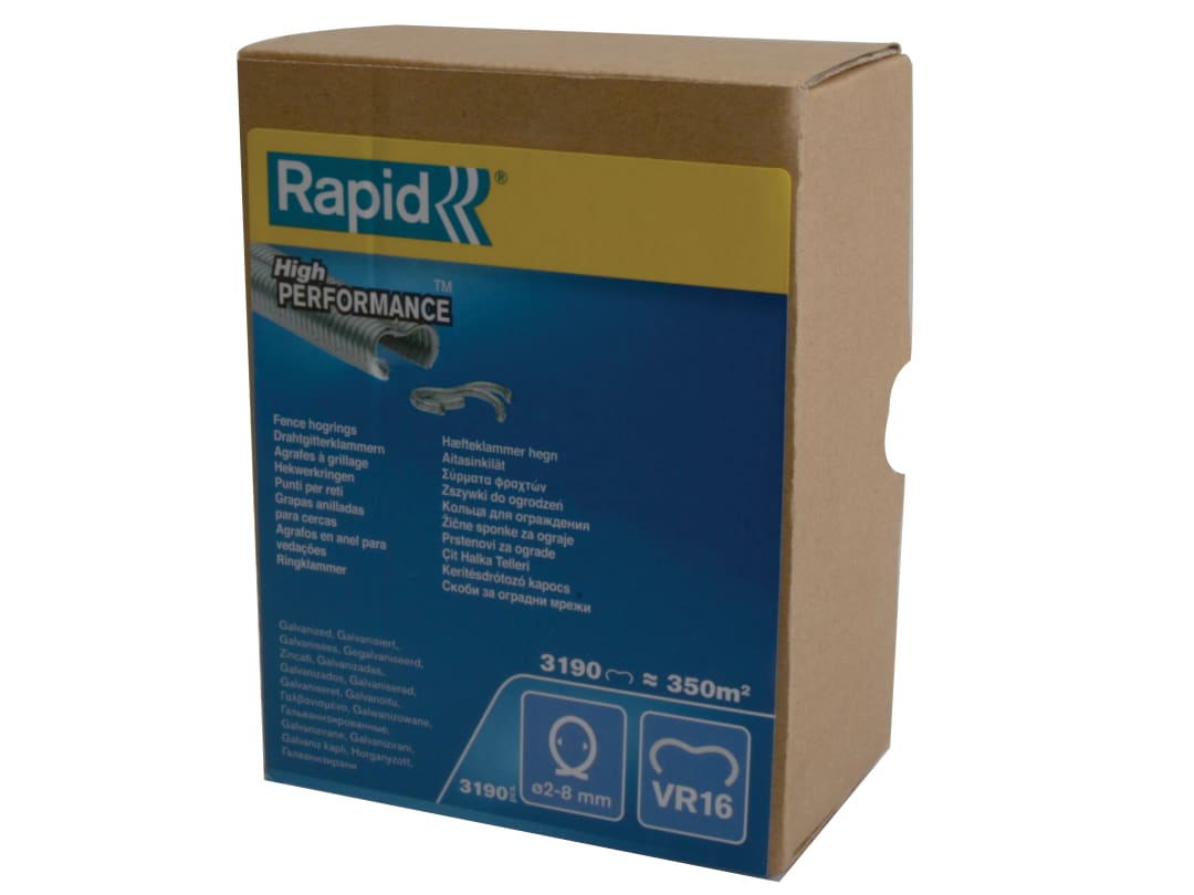 Rapid VR16 Fence Hog Rings Pack 3190 Galvanised Boxed 40108808