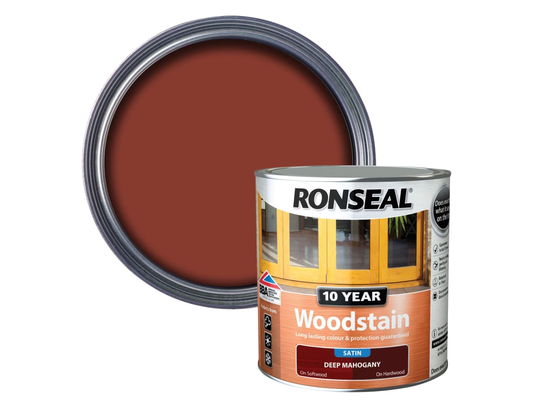 Ronseal 10 Year Woodstain Deep Mahogany 2.5 litre 38686