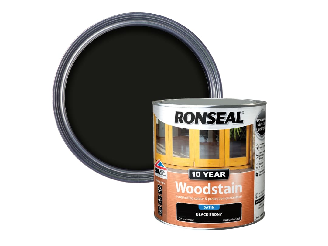 Ronseal 10 Year Woodstain Ebony 2.5 litre 38695