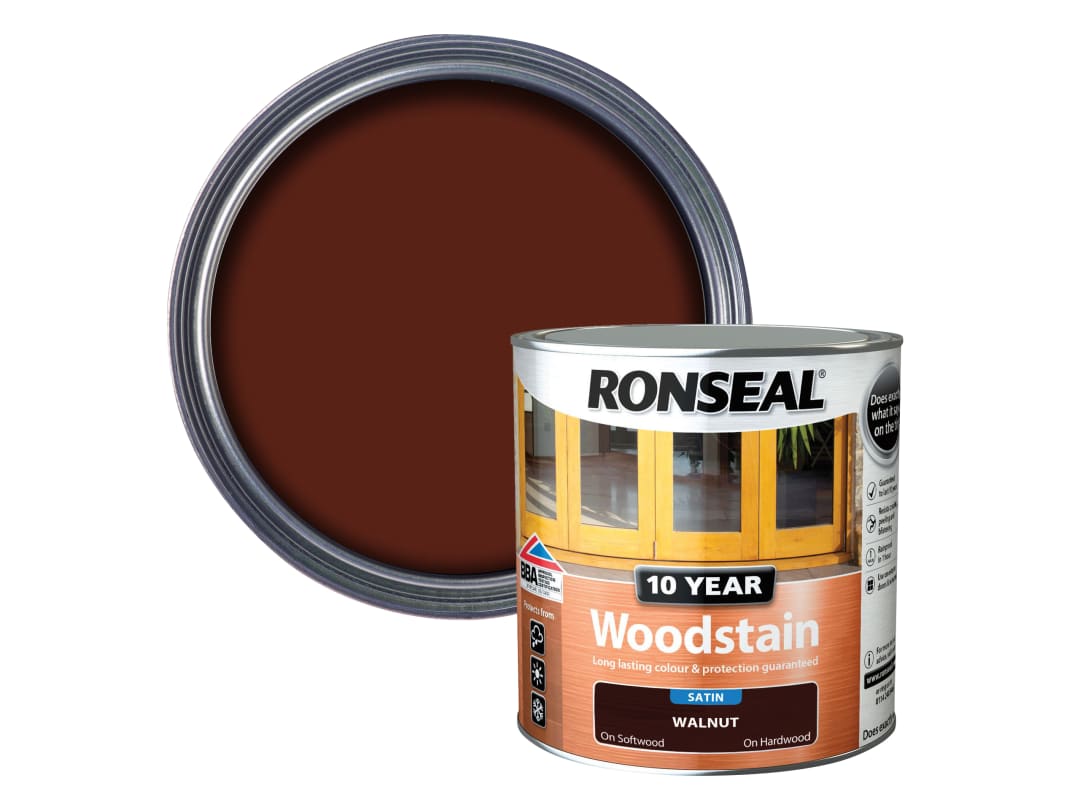 Ronseal 10 Year Woodstain Walnut 750ml 38682