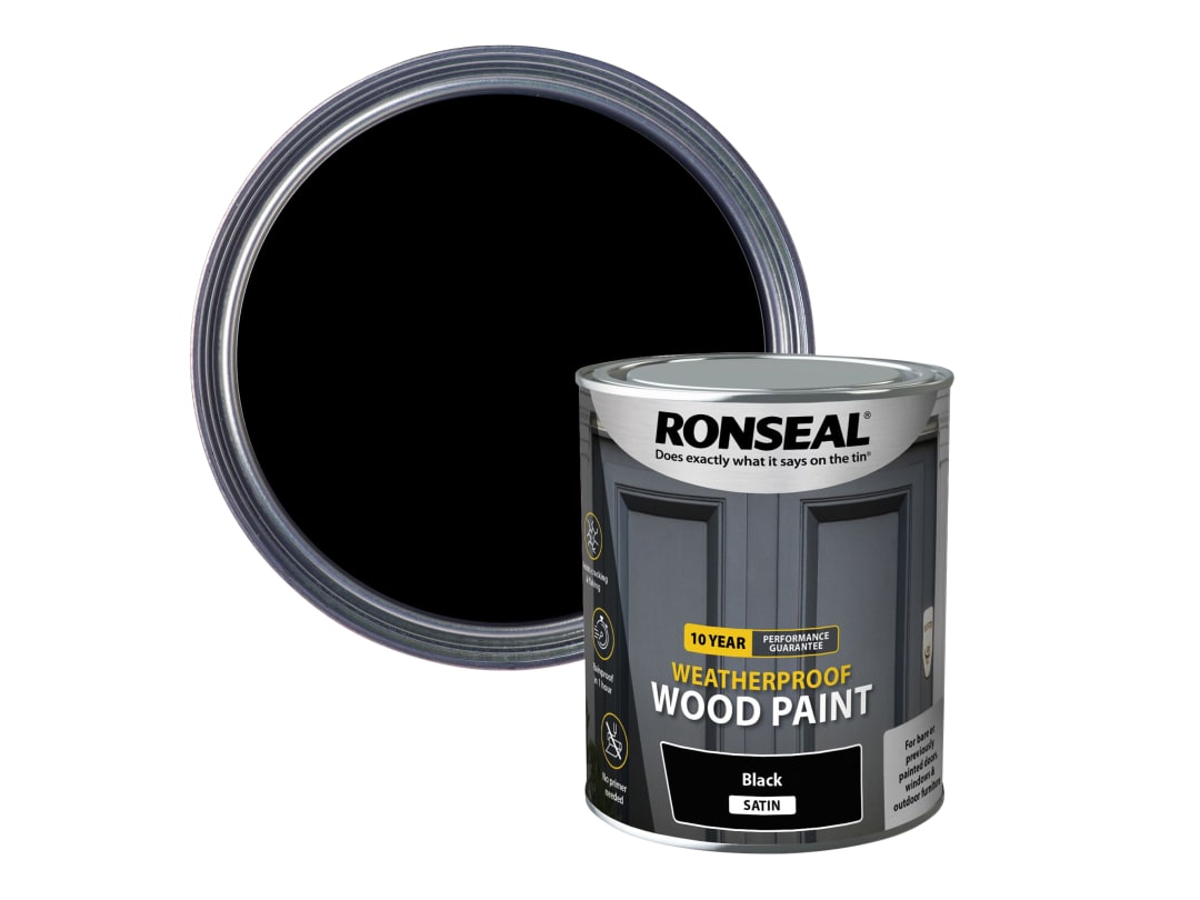 Ronseal 10 Year Weatherproof Satin 2 In 1 Black 750ml 38786 38786