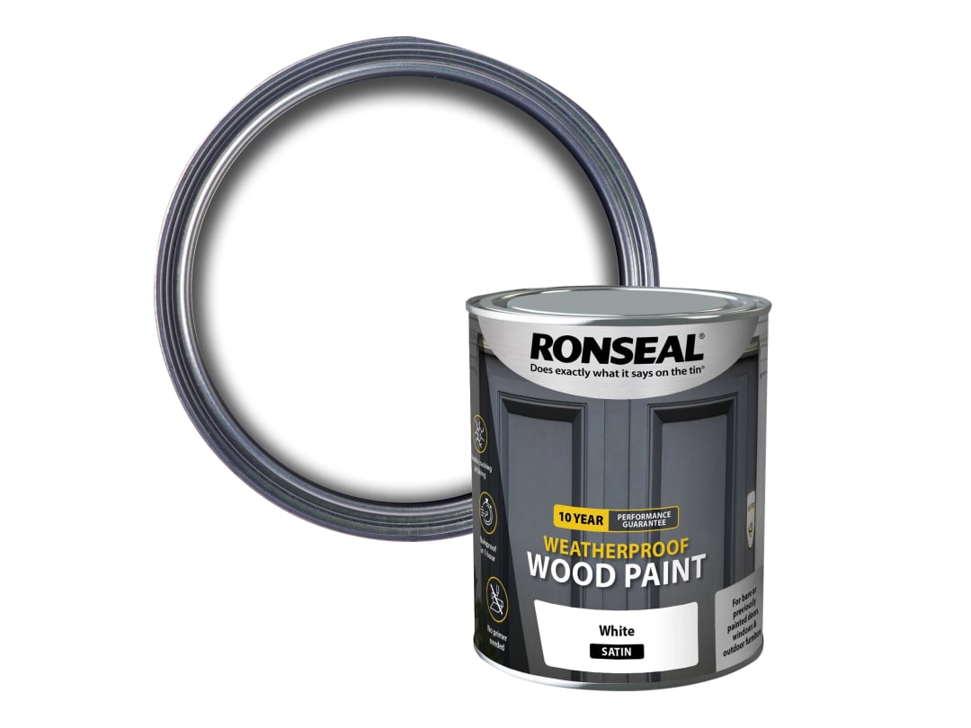 Ronseal 10 Year Weatherproof Satin 2 In 1 White 750ml 38787 38787