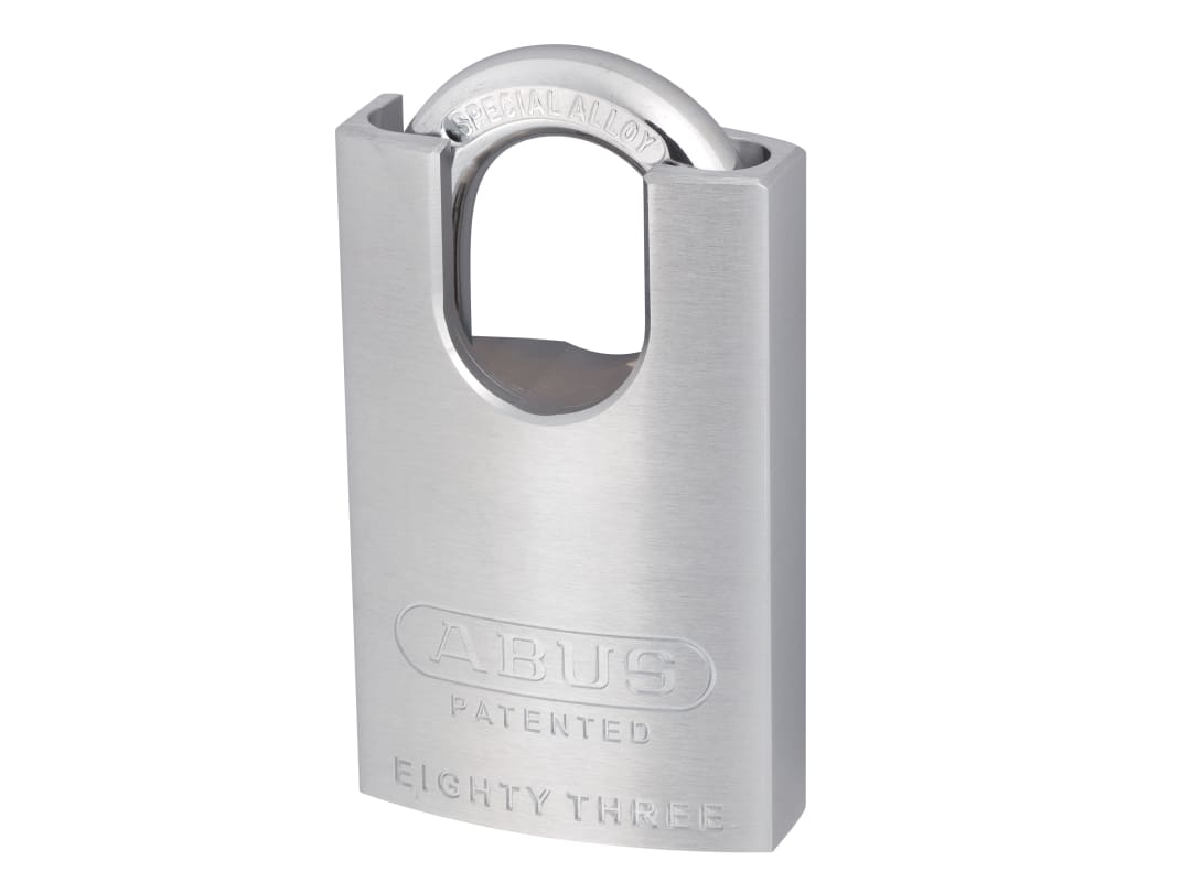ABUS Mechanical 83/50mm Chrome Plated Brass Padlock Hardened Closed Shackle 10053928-01