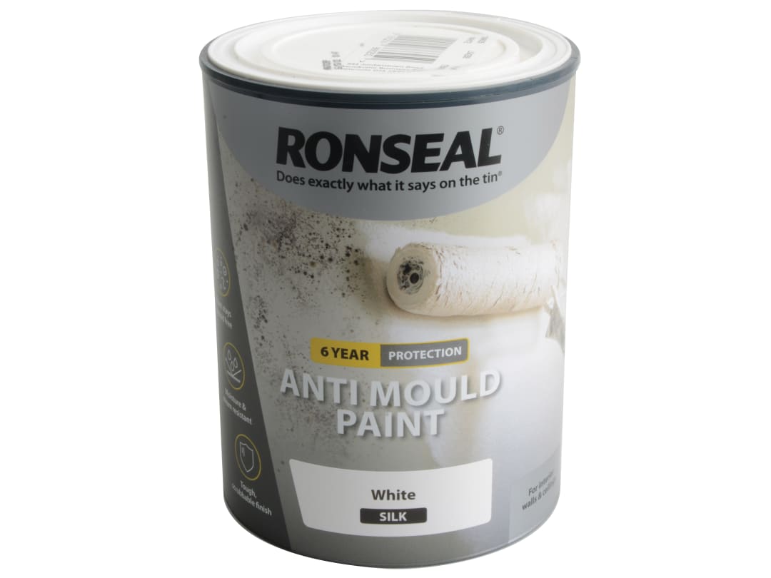 Ronseal 6 Year Anti Mould Paint White Silk 750ml 36625