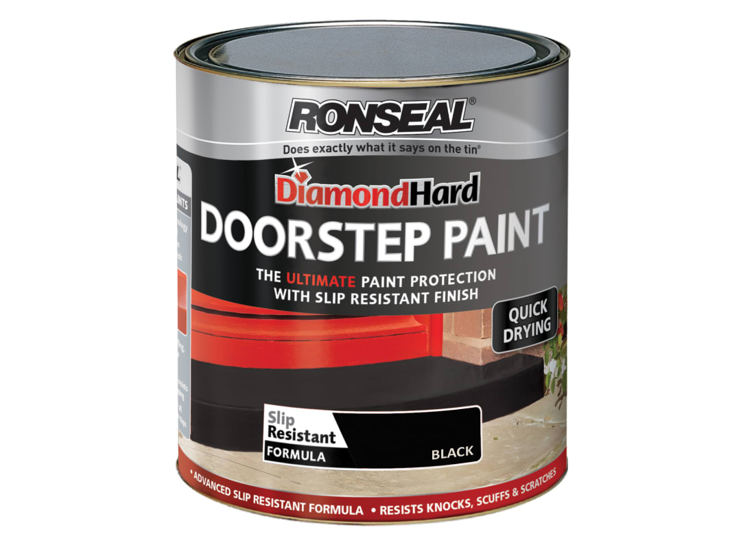 Ronseal Diamond Hard Doorstep Paint Black 750ml 36257