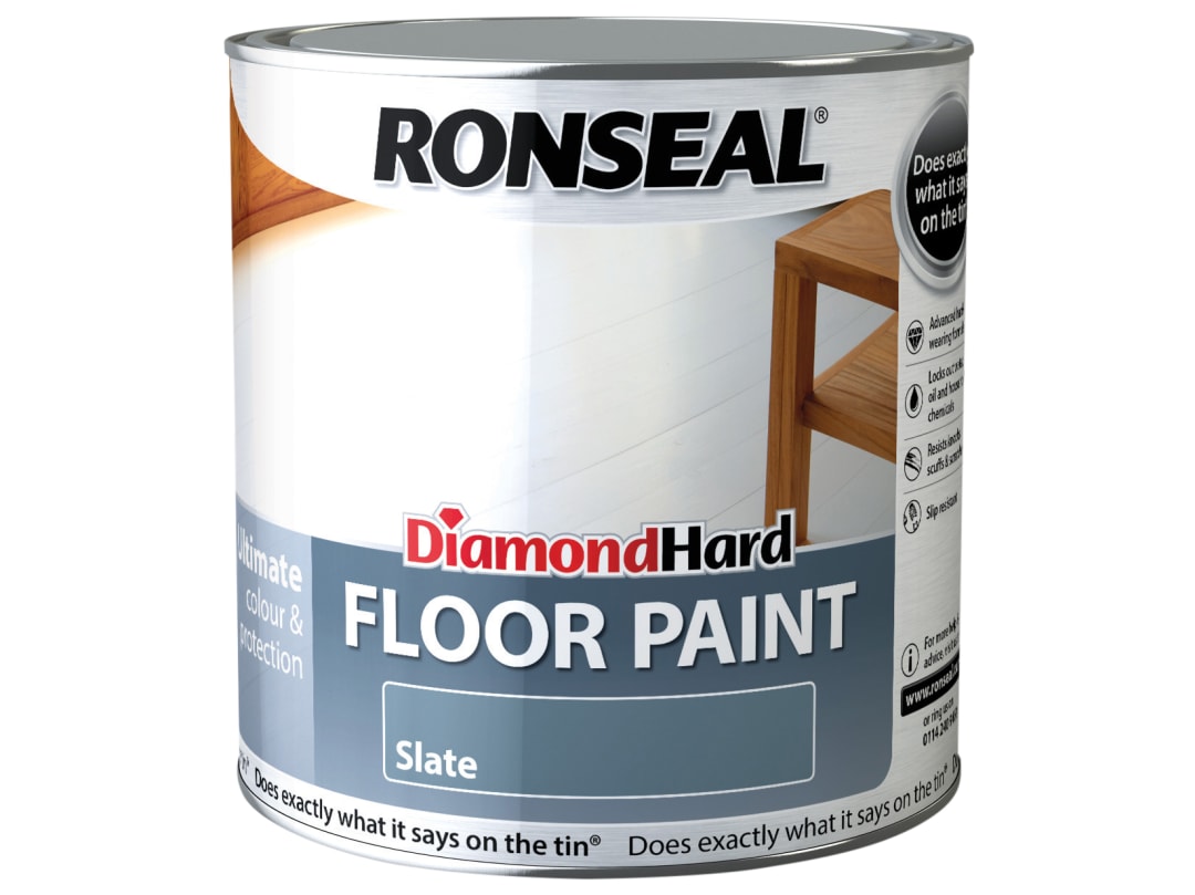 Ronseal Diamond Hard Floor Paint Satin Slate 2.5 litre 35756