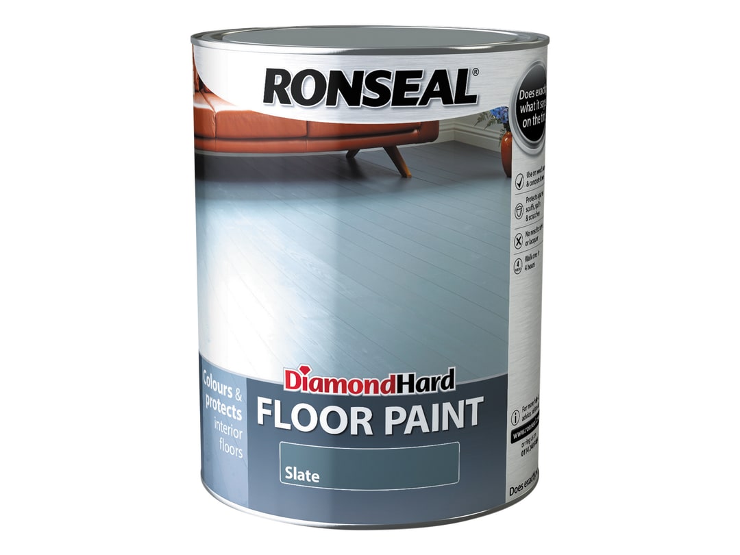 Ronseal Diamond Hard Floor Paint Satin Slate 5 litre 36109