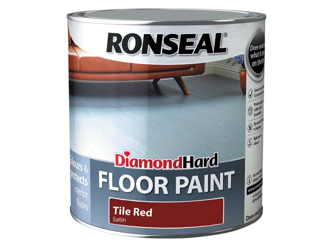 Ronseal Diamond Hard Floor Paint Satin Tile Red 2.5 litre 35754
