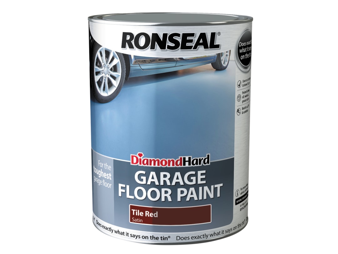 Ronseal Diamond Hard Garage Floor Paint Tile Red 5 litre 35764